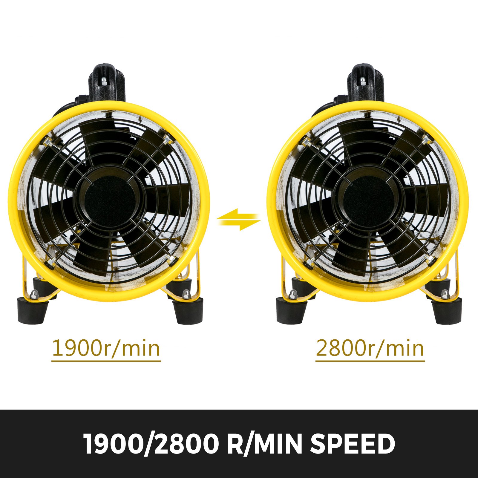 Ventilador De Extracción Portátil De 8" Dos Velocidades Con Manguera De Conducto