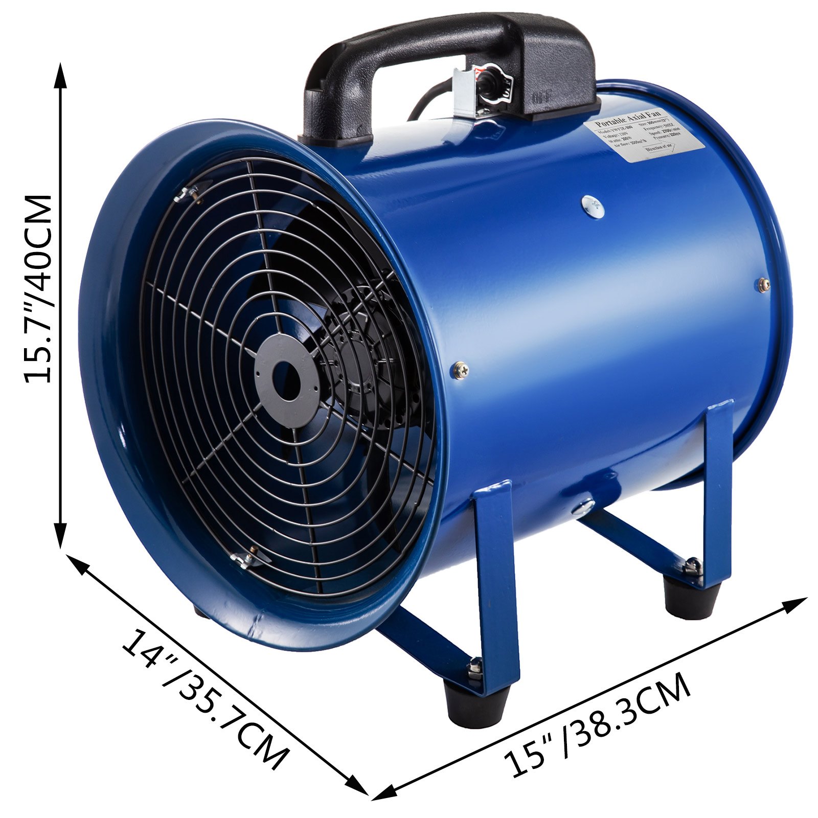 Ventilador Cilíndrico Ventilador De 12 Pulgadas Para Fábricas Sótanos Granjas