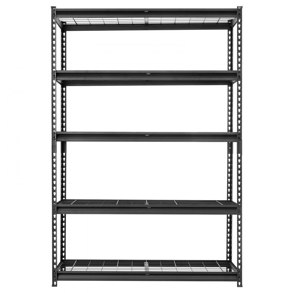 VEVOR Estantería Metálica 5 Niveles 121,9 x 45 x 181,3 cm 1134 kg SPCC, Estante de Almacenamiento Ajustable, Malla Ventilada, Montaje sin Tornillos y Diseño Estable para Garajes, Cocinas y Sótanos