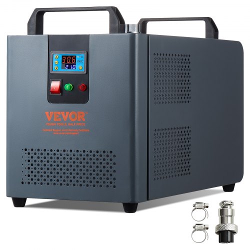 VEVOR Enfriador de Agua Industrial KH-6000 Sistema de Refrigeración por Agua Industrial 200 W con Compresor Tanque de Agua de 12 L 7,8 l/min para Máquina de Refrigeración de Grabado Láser de CO2