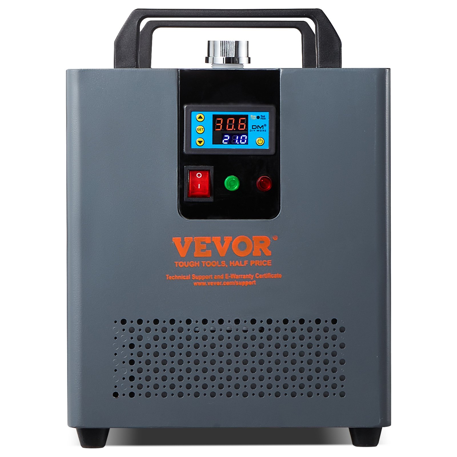 VEVOR Industrial Water Chiller, KH-6000, 200 W industrial water chiller cooling system with compressor, 12 l water tank capacity, 7.8 l/min max. flow rate, for cooling machines for CO2 laser engraving machines