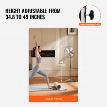 VEVOR Ventilador de Pedestal Oscilante 44,5 cm 3 Velocidades Altura Ajustable