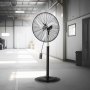 VEVOR Industrial Pedestal Fan, 670 mm, 85-Degree Oscillation Fan, Height-Adjustable Fan with 3 Adjustable Speeds, Wind Machine for Factory, Workshop, Warehouse, Black