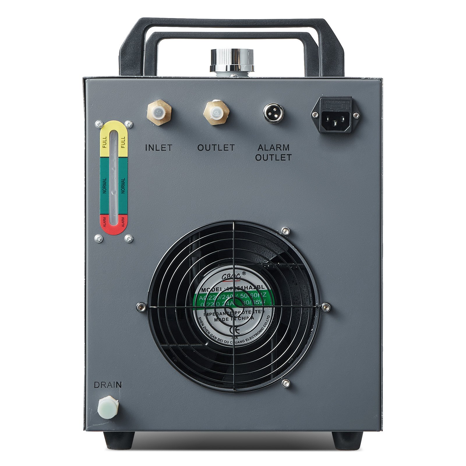 VEVOR Enfriador de Agua Industrial, CW-3000, Sistema de Enfriamiento de Enfriador de Agua Industrial Enfriado por Aire de 80 W con Capacidad de Tanque de Agua de 12 L, Caudal Máximo de 12 L/min