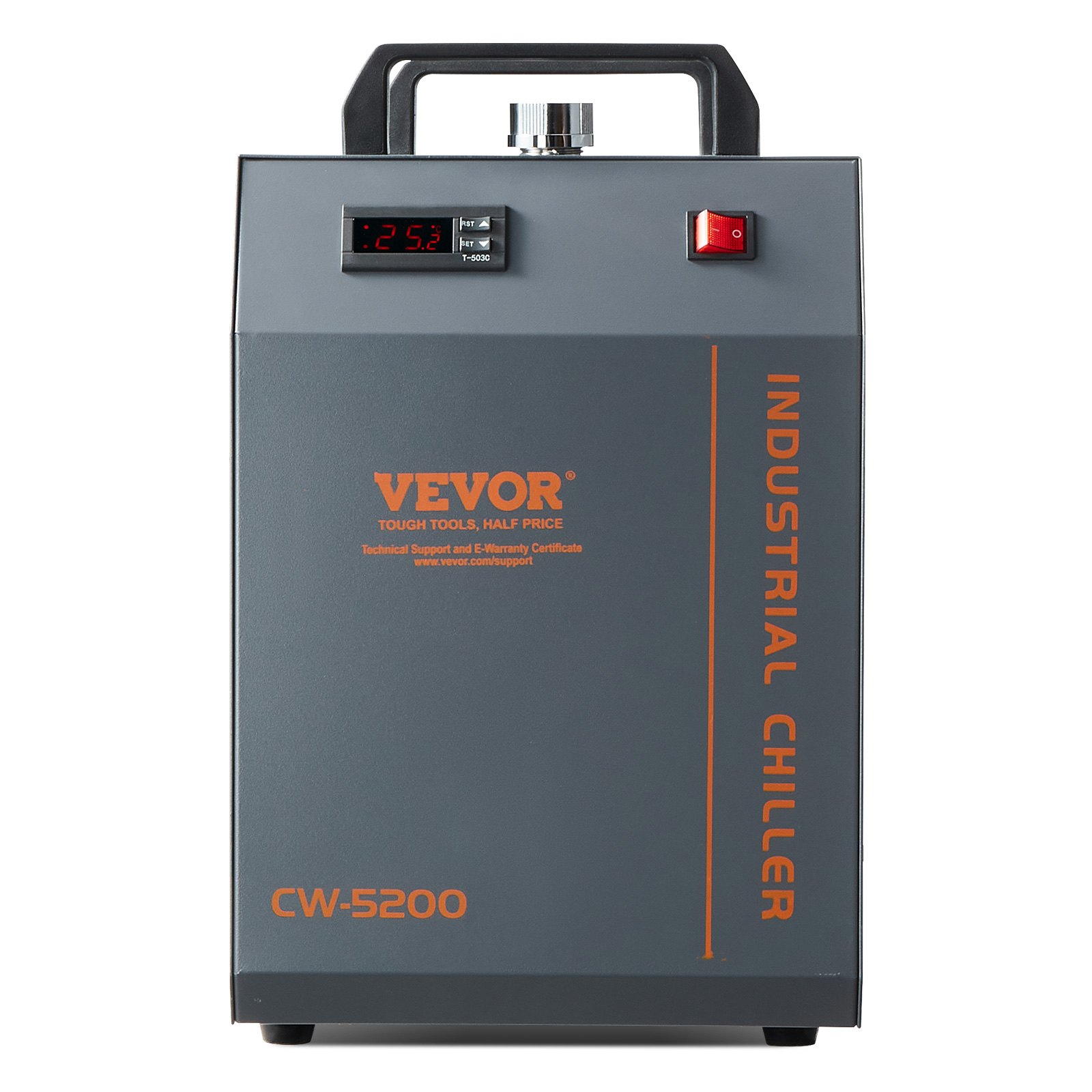 VEVOR Enfriador de Agua Industrial, Sistema de Enfriamiento de Enfriador de Agua Industrial con Compresor Capacidad del Tanque de Agua de 7 L 18 L/min Caudal Máximo, para Máquina de Grabado Láser