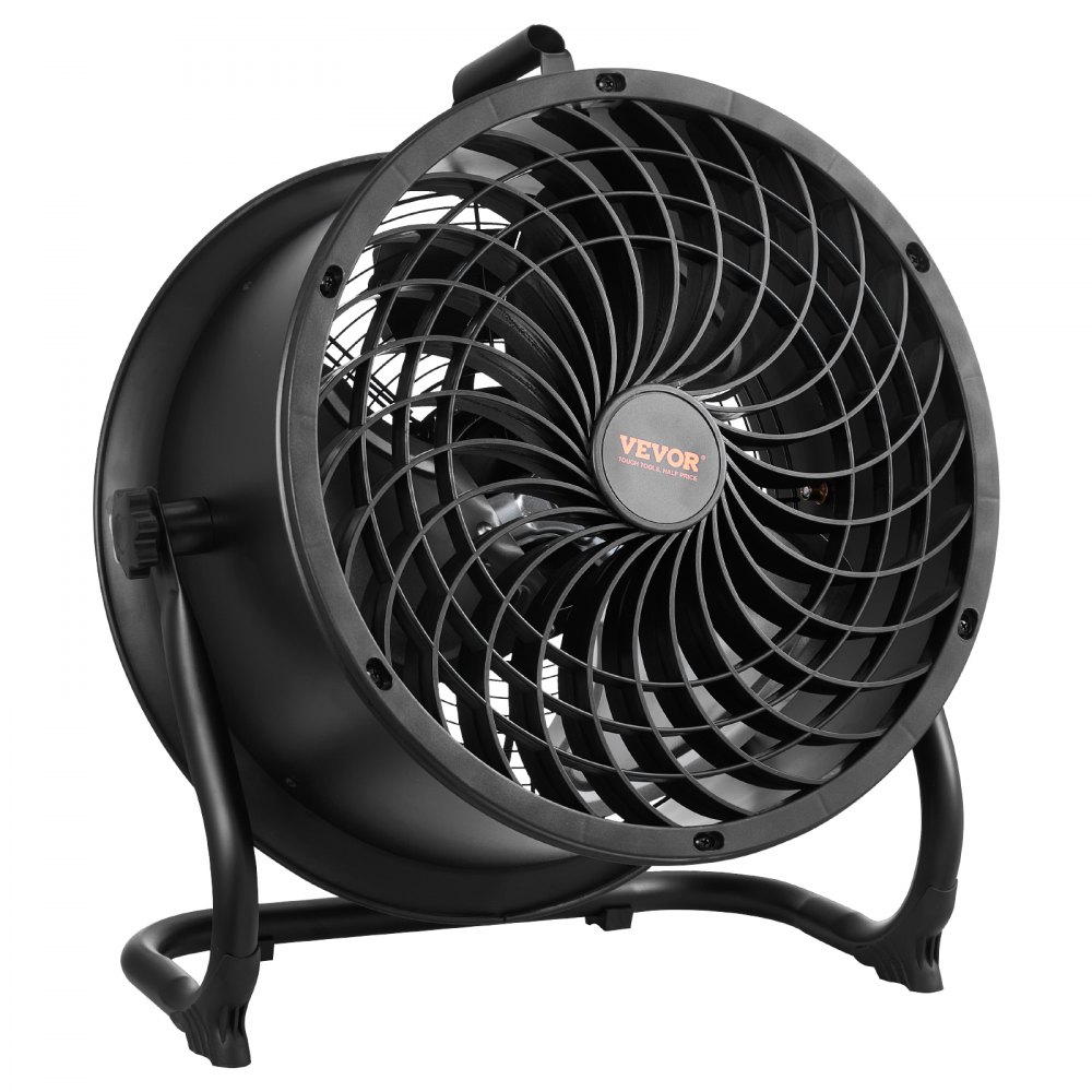 VEVOR Floor Fan, 3 Speeds, Wind Machine, 355.6mm, 360° Adjustable Tilt, 7.2 m/s Airflow, Large Metal Fan, for Home, Gym, Office, Garage, Commercial Premises