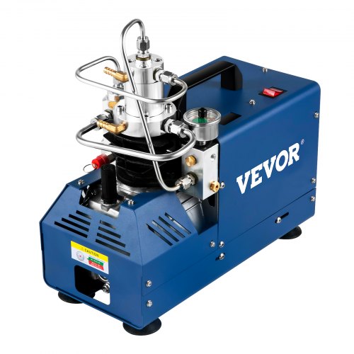 VEVOR Bomba PCP Eléctrica 300 BAR 30 MPa 4500 PSI Compresor de Aire de Alta Presión 1800W Bomba de Aire de Alta Presión 37x18x40 cm Apagado Automático, Separador de Agua y Aceite para Tanque de Buceo