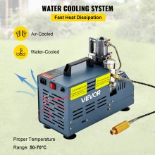 VEVR Bomba PCP Eléctrica 300 BAR 30 MPa 4500 PSI Compresor de Aire de Alta Presión 1800W Bomba de Aire de Alta Presión 37x18x40 cm Apagado Automático, Separador de Agua y Aceite para Tanque de Buceo