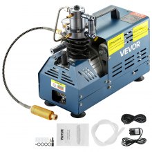 VEVR Bomba PCP Eléctrica 300 BAR 30 MPa 4500 PSI Compresor de Aire de Alta Presión 1800W Bomba de Aire de Alta Presión 37x18x40 cm Apagado Automático, Separador de Agua y Aceite para Tanque de Buceo