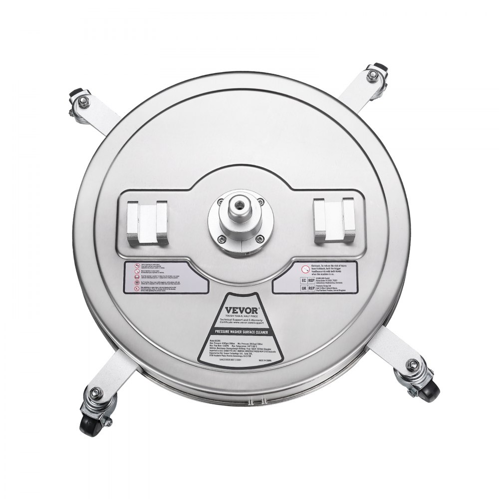 VEVOR Limpiador de Superficies para Limpiador de Alta Presión 508 mm Accesorio Limpiador de Suelos de Acero Inoxidable con Mango Giratorio 310 bar Conector de 0,95 cm Adaptador de 0,635 cm para Patio