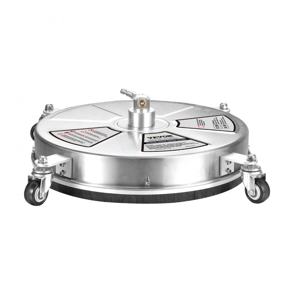 VEVOR Limpiador de Superficies para Limpiadora de Alta Presión 457,2 mm Limpiador de Suelos con Ruedas Acero Inoxidable 276 bar Conector Rápido 0,635 cm 2 Extensiones Limpiador para Entrada Patio