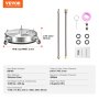 VEVOR Limpiador de Superficies para Limpiadora de Alta Presión 457,2 mm Limpiador de Suelos con Ruedas Acero Inoxidable 276 bar Conector Rápido 0,635 cm 2 Extensiones Limpiador para Entrada Patio