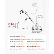 VEVOR Limpiador de Superficies con Hidrolavadora Doble Mango 550 x 550 x 150 mm