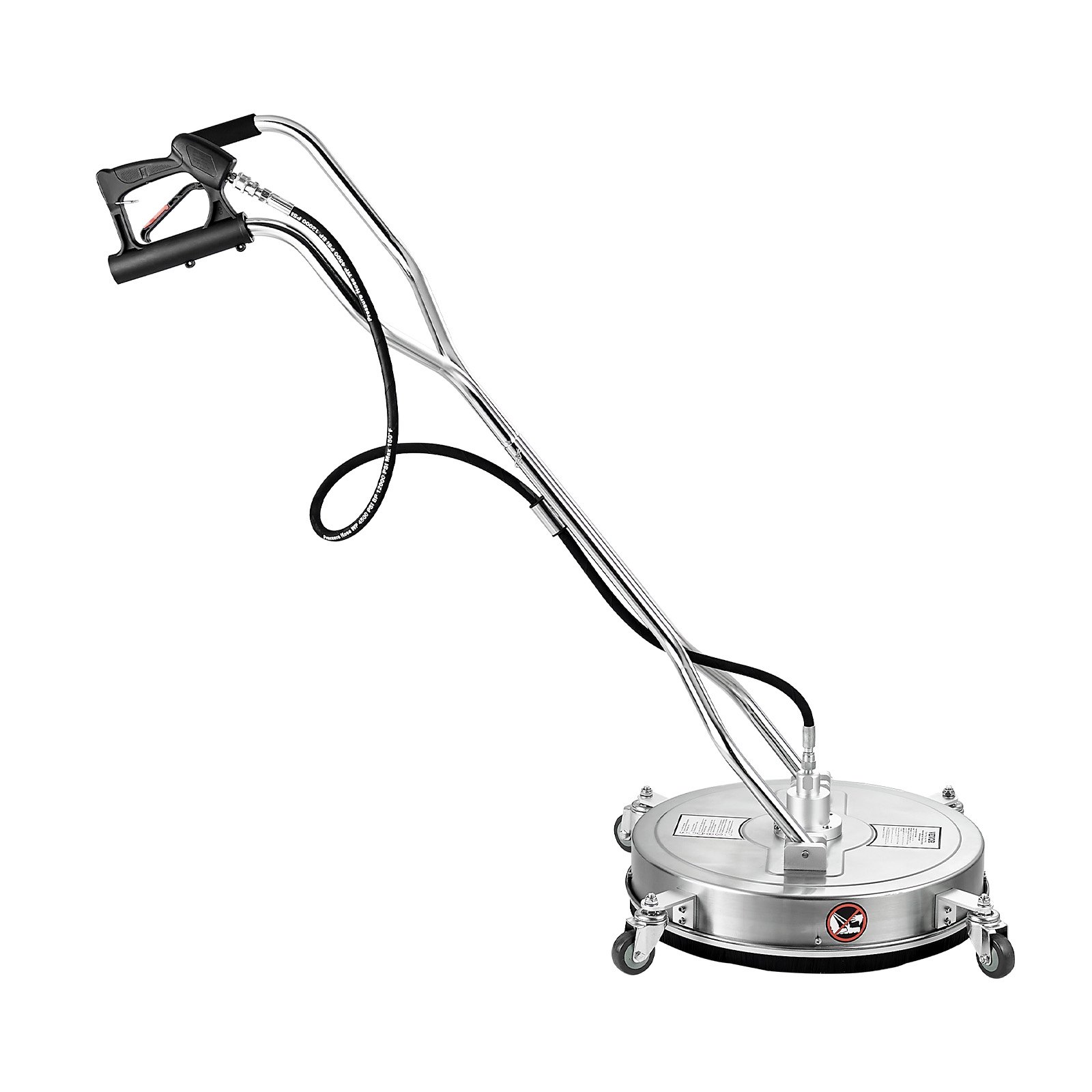 VEVOR 535 mm High-Pressure Cleaner Surface Cleaner, Stainless Steel Surface Cleaner on Wheels, 310 Bar max., 0.95 cm Connection Piece, Double Handle, 2 Nozzles, Spray for Concrete Terraces
