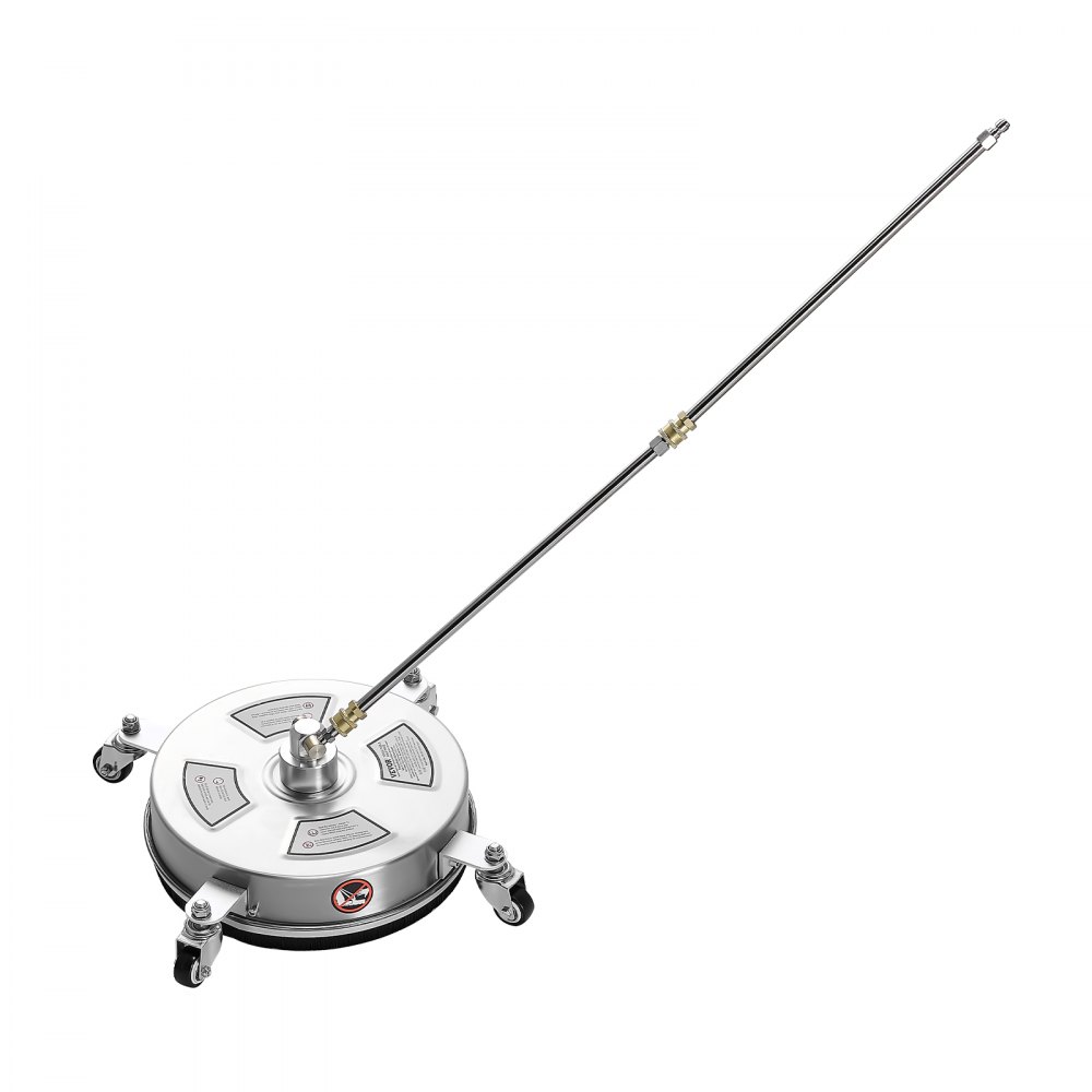 VEVOR 325 mm pressure washer, surface cleaner, stainless steel surface cleaner with 4 wheels, max. 4000 PSI, 6.35 mm quick-connect fitting, 2 spray nozzles, 2 extended poles for concrete, patio, deck