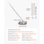 VEVOR 325 mm pressure washer, surface cleaner, stainless steel surface cleaner with 4 wheels, max. 4000 PSI, 6.35 mm quick-connect fitting, 2 spray nozzles, 2 extended poles for concrete, patio, deck