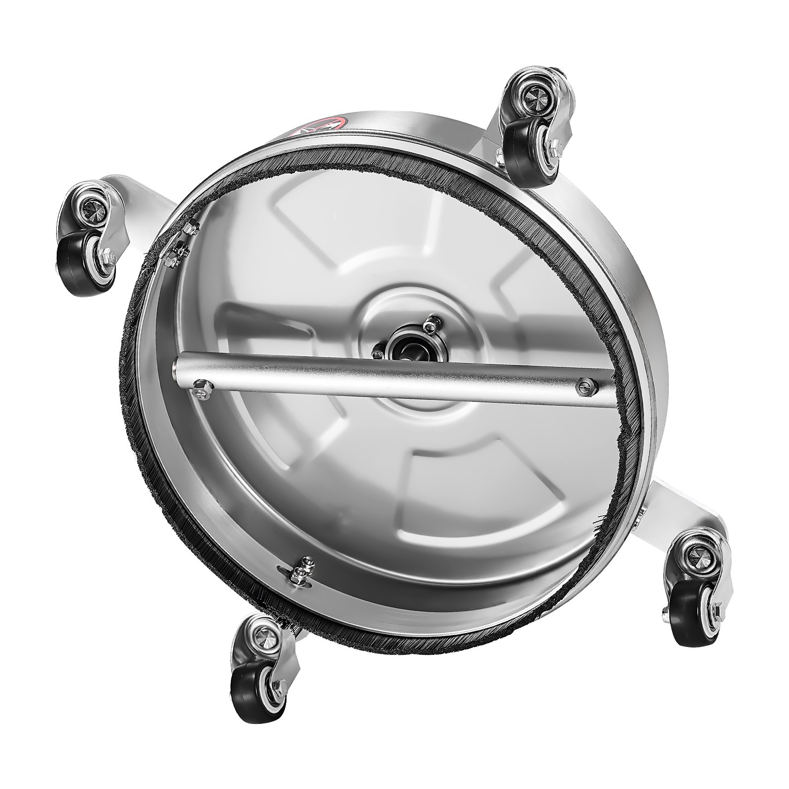 VEVOR 325 mm pressure washer, surface cleaner, stainless steel surface cleaner with 4 wheels, max. 4000 PSI, 6.35 mm quick-connect fitting, 2 spray nozzles, 2 extended poles for concrete, patio, deck