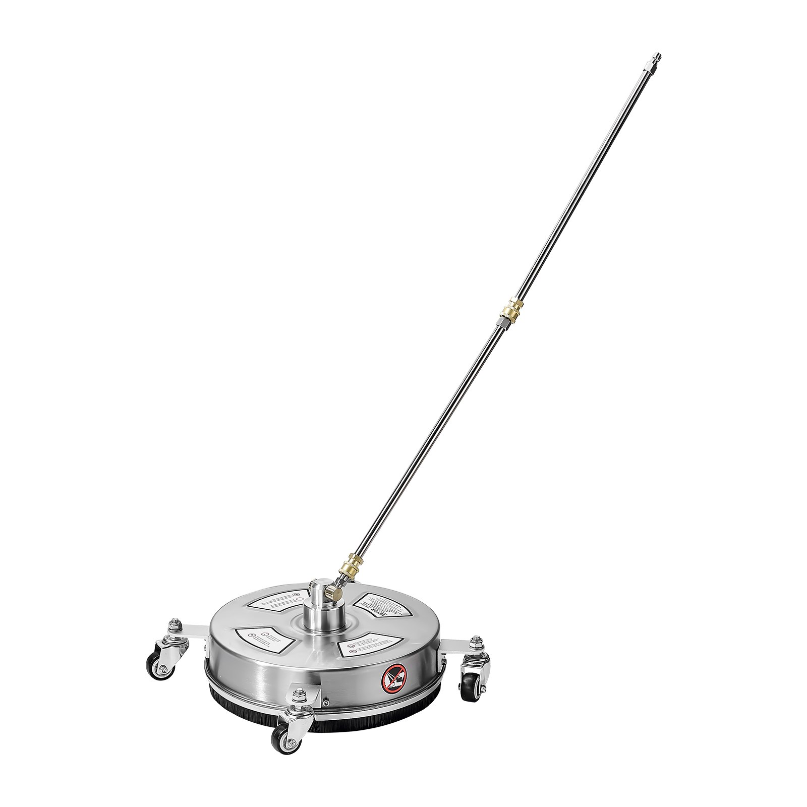 VEVOR Limpiador de Superficies con Hidrolavadora, Acero Inoxidable, 4 Ruedas, de Forma Redondo, 27,58 Mpa máx., Varillas Extendidas, Mango Doble, para Concreto, Patio, Acera, 325 x 325 x 157 mm
