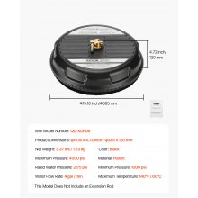 VEVOR Limpiador de Superficies 4 Ruedas 20,68 Mpa Plástico Negro φ 385 x 120 mm