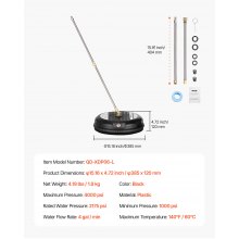 VEVOR Limpiador de Superficies Plástico 2 Varillas Extendidas φ 385 x 120 mm