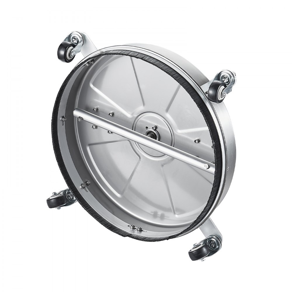 VEVOR 465 mm pressure washer, surface cleaner, stainless steel surface cleaner with 4 wheels, max. 4000 PSI, 3/8" quick-connect fitting, 2 spray nozzles, double handle, for concrete, patio, walkway