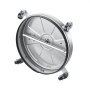 VEVOR Limpiador de Superficies con Hidrolavadora, Acero Inoxidable, 4 Ruedas, Forma Redondo, 27,58 Mpa máx., 2 Boquillas Rociadoras, Mango Doble, para Concreto, Patio, Acera, 465 x 465 x 1465 mm