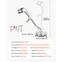 VEVOR Limpiador de Superficies con Hidrolavadora Doble Mango 465 x 465 x 1465 mm