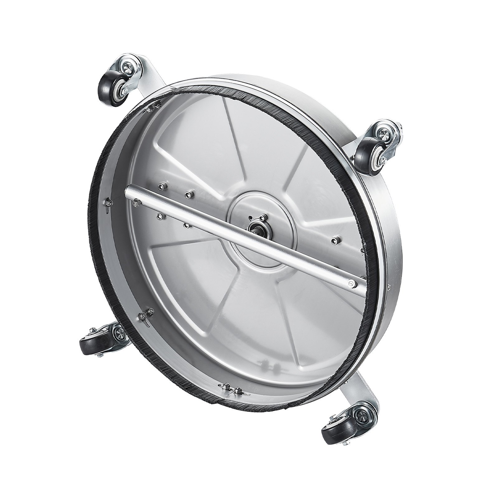 VEVOR 465 mm pressure washer, surface cleaner, stainless steel surface cleaner with 4 wheels, max. 4000 PSI, 3/8" quick-connect fitting, 2 spray nozzles, double handle, for concrete, patio, walkway