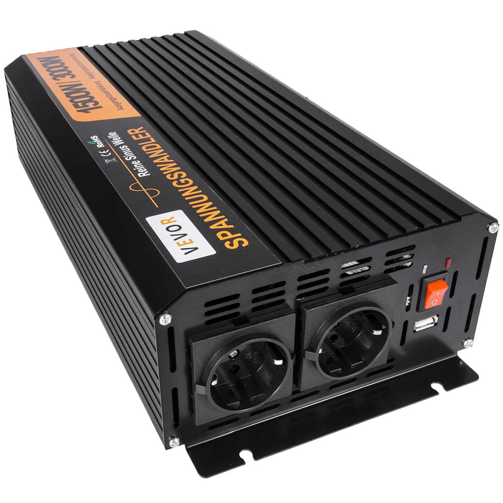 Inversor De Corriente Onda Pura 1500w 3000w 12v 220v Remote Gys-1500w Cable