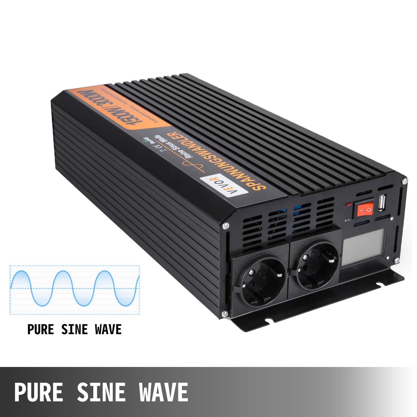 Inversor De Corriente De Onda Sinusoidal Pura 1500w 3000w 12v A 220v Convertidor