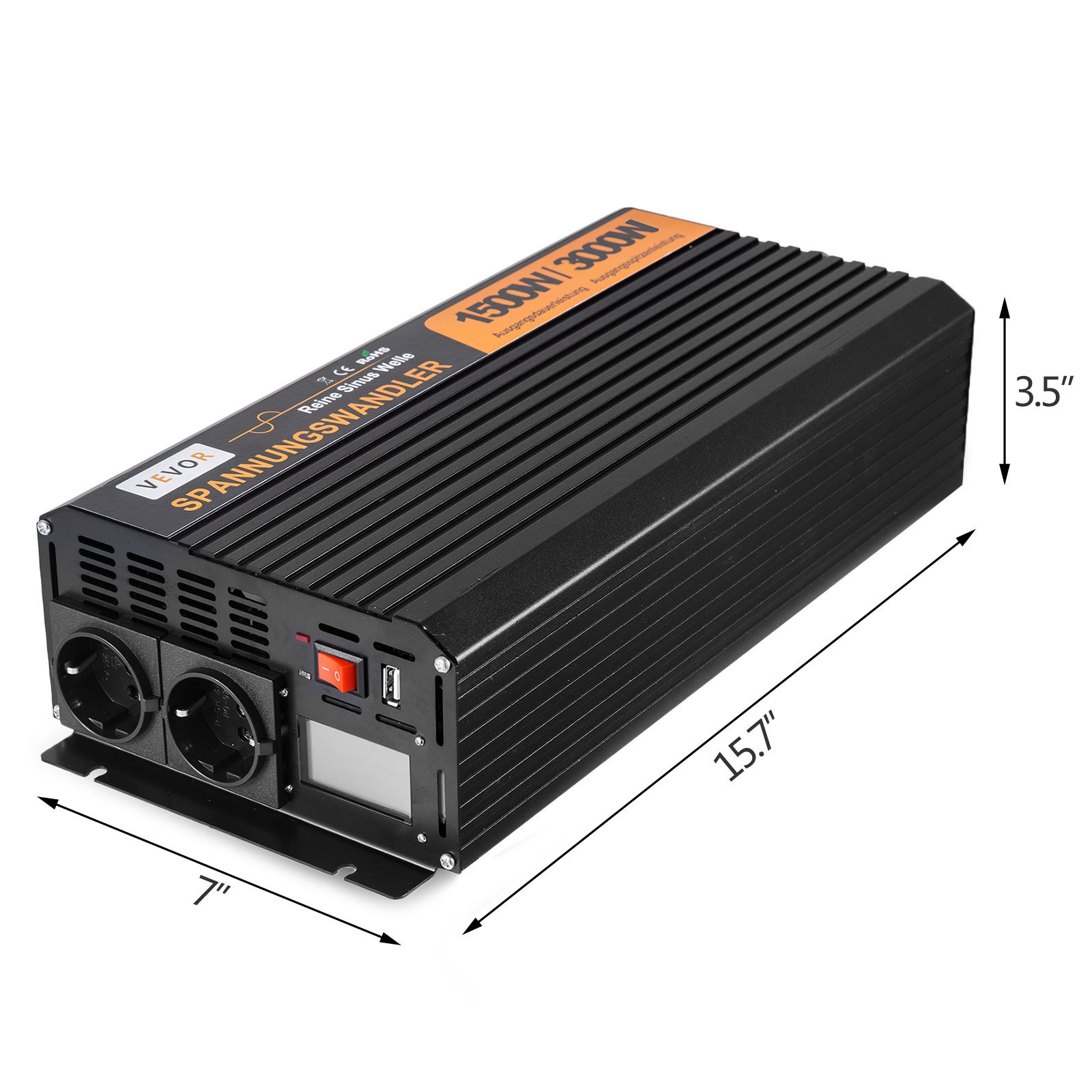Inversor De Corriente De Onda Sinusoidal Pura 1500w 3000w 12v A 220v Convertidor