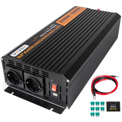 Inversor De Corriente Onda Pura 2500w 12v 5000w 220v Convertidor Con Cables