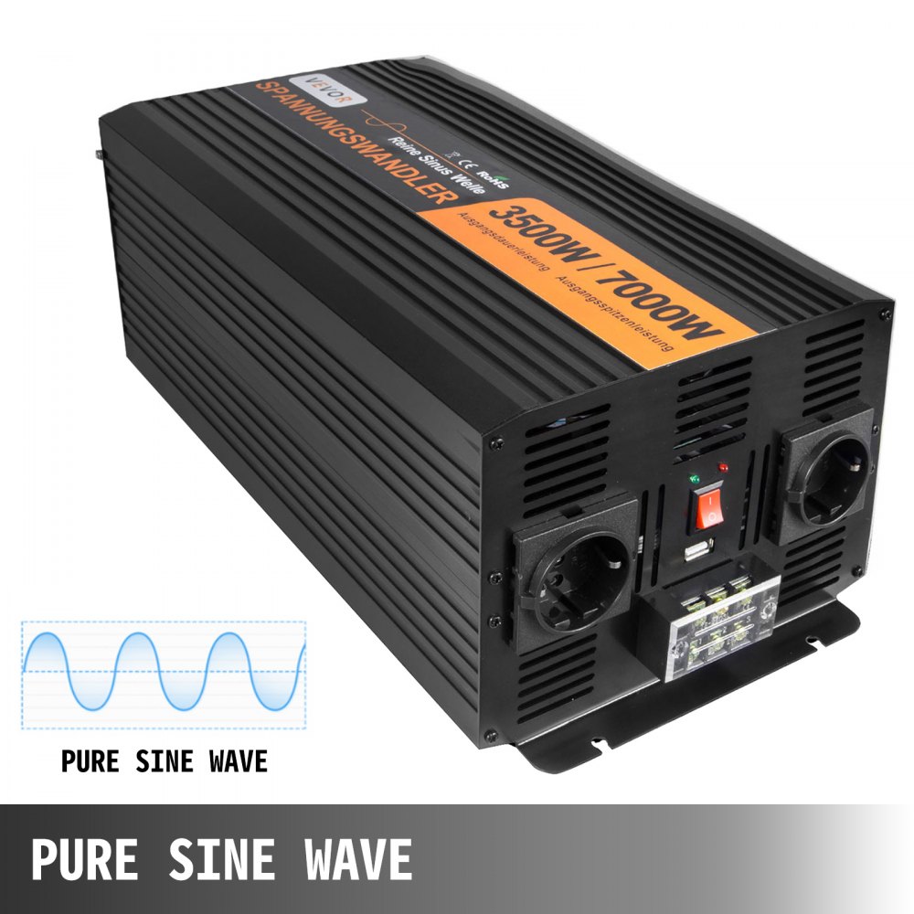 Inversor Onda Pura Gys-3500w 7000w Convertidor De Voltaje Dc 12v A 230v