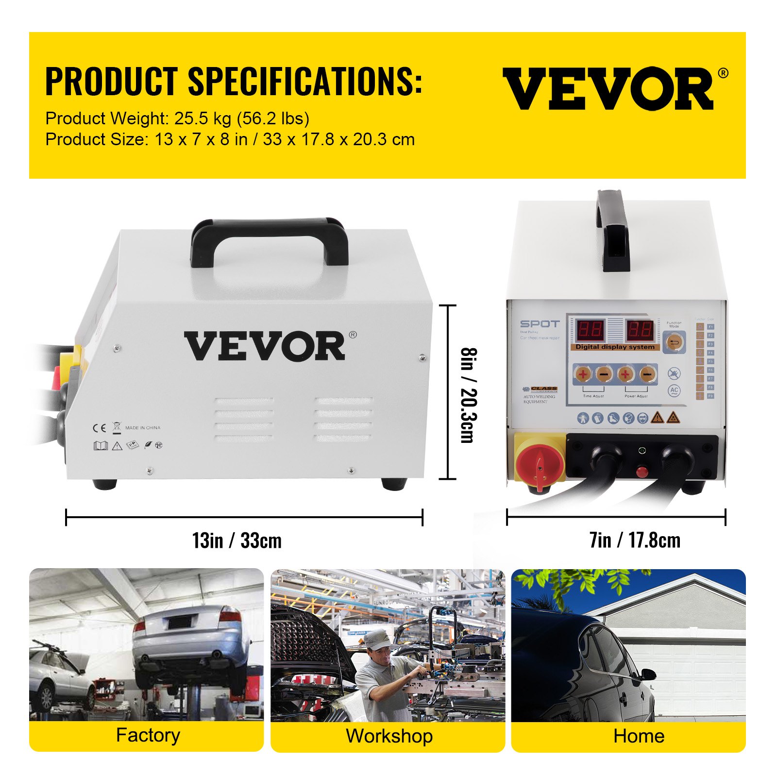 VEVOR Herramienta de Reparación de Abolladuras GYS2700, Herramientas de Chapista 3.800 A, Kit de Reparación de Parachoques de Plástico para Auto, Soldador de Plástico, Reparar Abolladuras, Dent Puller
