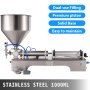 VEVOR Máquina de Llenado Líquido 100-1000mL Máquina de Relleno de Pasta Horizontal con Tolva 30L, Máquina de Llenado de Pasta Semiautomática 220V de Acero Inoxidable para Aceite/Crema/Salsa Caliente