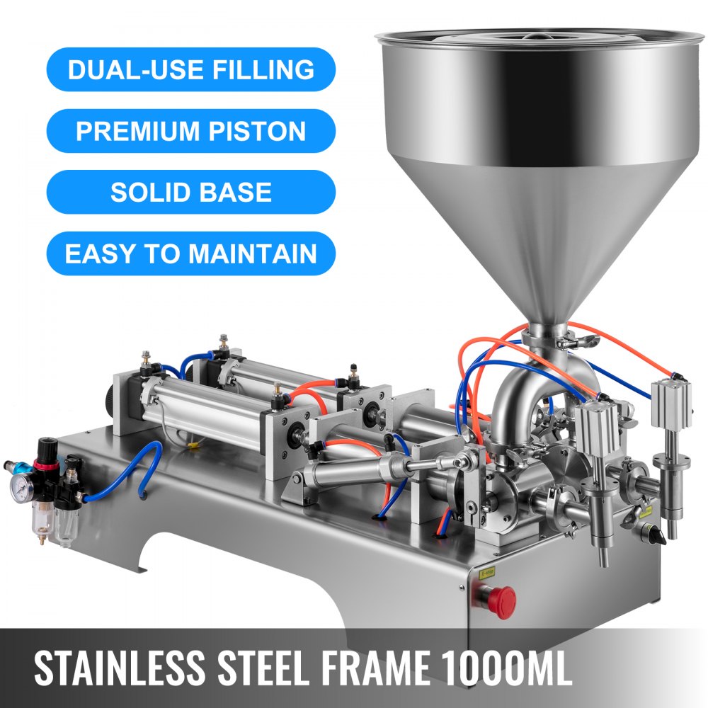 Vevor Máquina Llenadora De Líquido Semiautomática De Pasta 100-1000 Ml