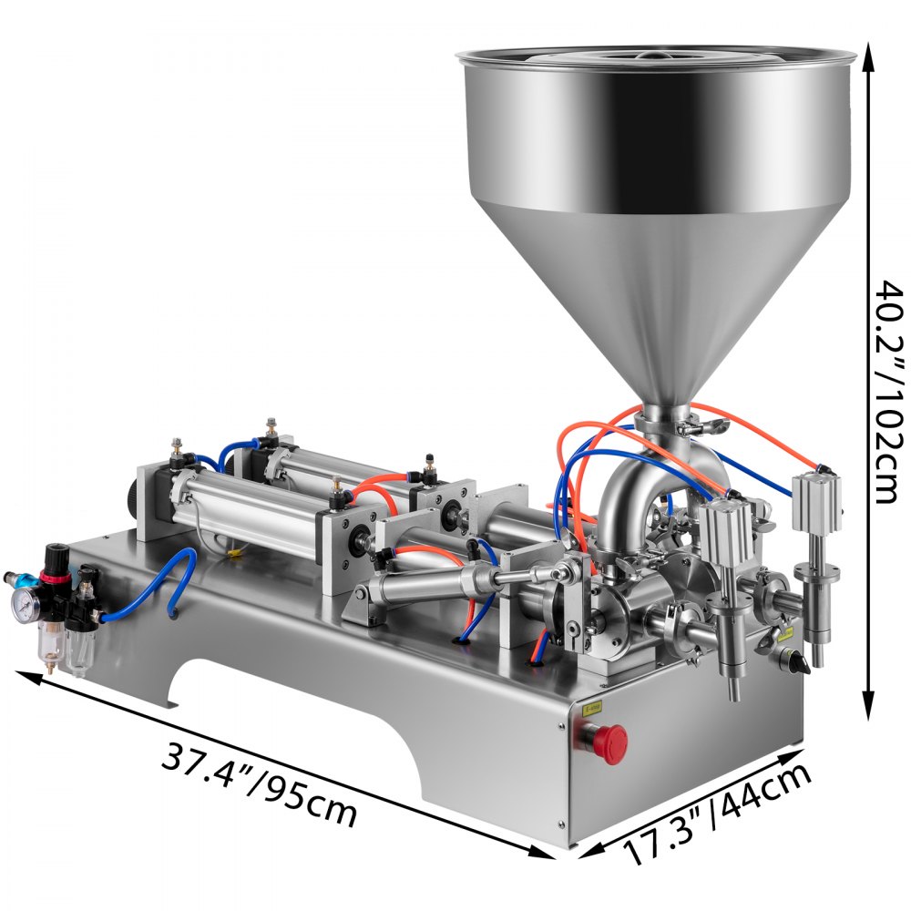 Vevor Máquina Llenadora De Líquido Semiautomática De Pasta 100-1000 Ml