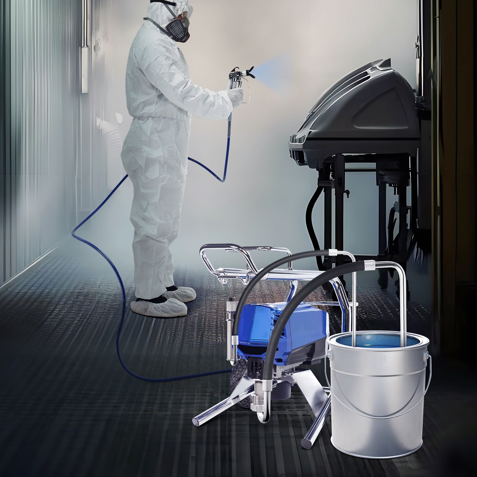 VEVOR Kit de Mangueras de Succión y Líneas de Reflujo de Aleación de Aluminio y Caucho, Herramientas para Pulverizadores de Pintura, Compatible con Máquinas de Pulverización sin Aire/Pintura en Línea