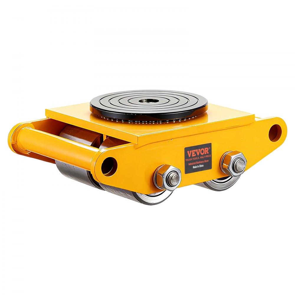 VEVOR 4PCS Patín de Transporte de Maquinaria Ruedas para Mover Muebles Pesados Carga de 12 T con Base Antideslizante Rotación de 360° de 4 Ruedas de Acero al Carbono para Almacén Taller Fábrica Hogar