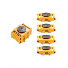 VEVOR 4PCS Patín de Transporte de Maquinaria Ruedas para Mover Muebles Pesados Carga de 12 T con Base Antideslizante Rotación de 360° de 4 Ruedas de Acero al Carbono para Almacén Taller Fábrica Hogar