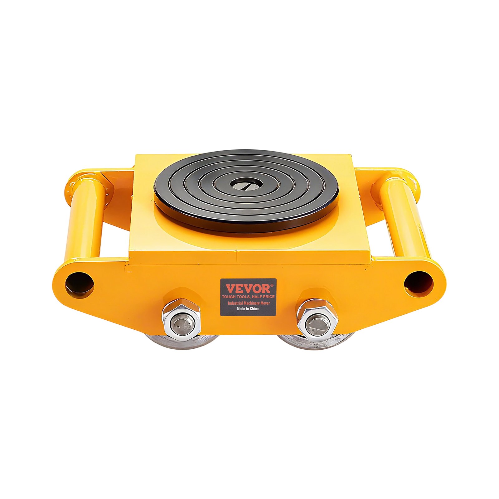 VEVOR 4PCS Patín de Transporte de Maquinaria Ruedas para Mover Muebles Pesados Carga de 12 T con Base Antideslizante Rotación de 360° de 4 Ruedas de Acero al Carbono para Almacén Taller Fábrica Hogar