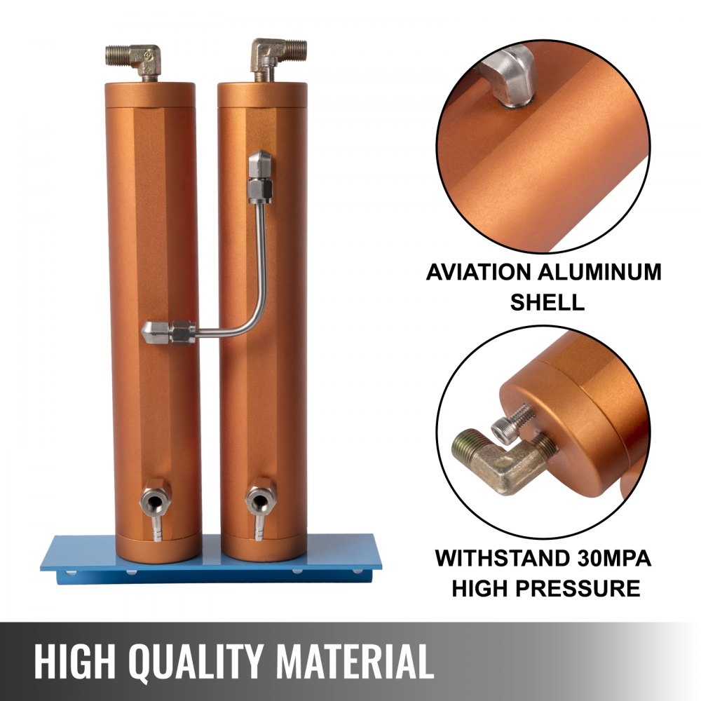 Vevor Separador De Aceite Y Agua Alta Presión 30 Mpa Compresor De 2 Filtros