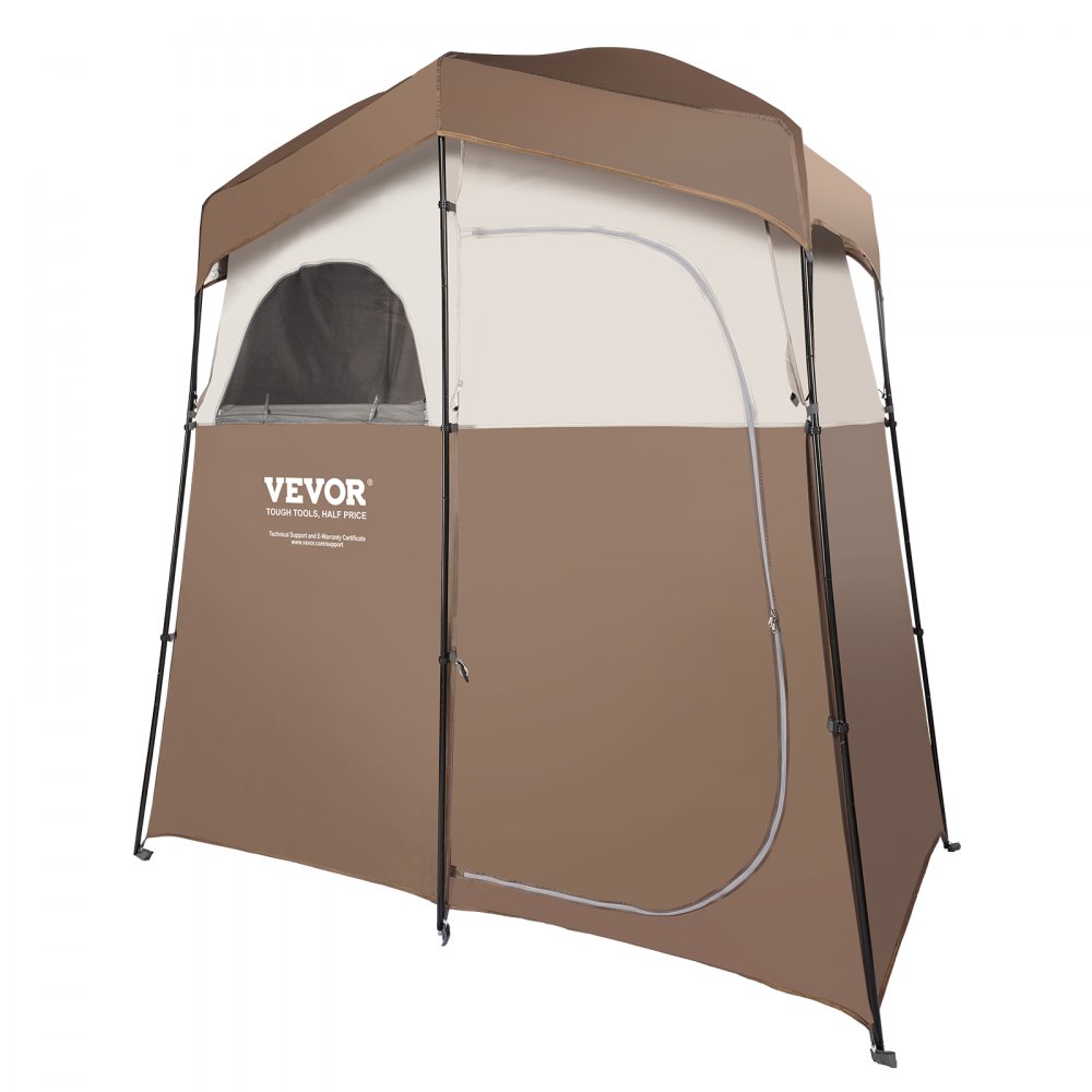 VEVOR Tienda de Campaña con Ducha, 210,8 x 106,7 x 210,8 cm, Cabina de Ducha Portátil para Exteriores, con Parte Superior Extraíble, Bolsillos, Cuerda para Colgar, Tendedero, Vestuario para Inodoro