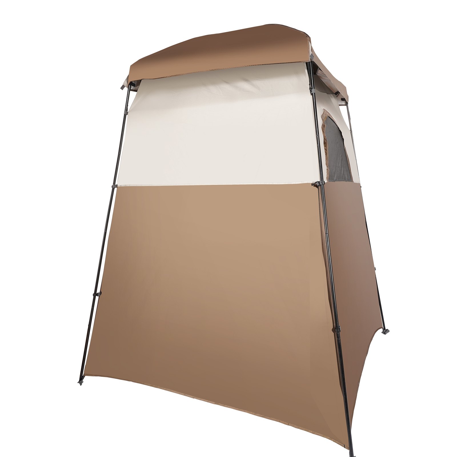 VEVOR Tienda de Ducha para Camping 167,6x167,6x221 cm Cabina de Ducha Portátil de Privacidad para Acampar Exterior con Tapa Extraíble, Bolsillos, Cuerda para Colgar, Tendedero, Vestuario para Inodoro