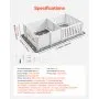 VEVOR Caja de Parto para Perros, Corral de Plástico 1865 x 970 x 500 mm con Puerta de Altura Ajustable, Almohadilla Impermeable para Orina, Kit de Parto Duradero para Perros Medianos, Gris