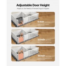 VEVOR Caja de Parto para Perros Medianos con Puerta de Altura Ajustable, Gris