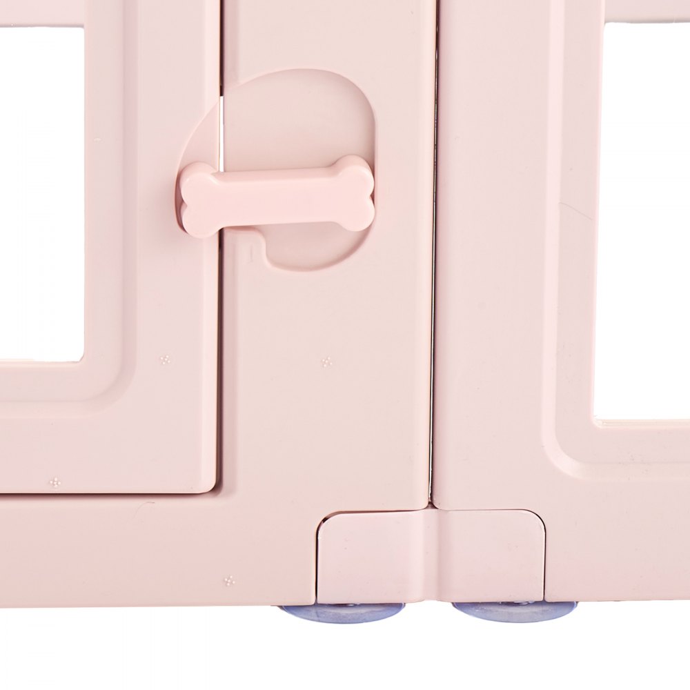 VEVOR Caja de Parto para Perros, 154 x 150 x 60 cm, Caja de Parto para Perro de Plástico Impermeable con Ventanas y Cerradura, Ideal para el Nacimiento de Perros y Gatos en Interiores, Rosa Claro