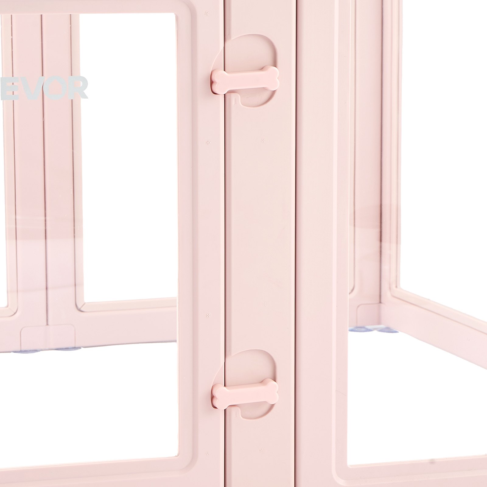 VEVOR Caja de Parto para Perros, 154 x 150 x 60 cm, Caja de Parto para Perro de Plástico Impermeable con Ventanas y Cerradura, Ideal para el Nacimiento de Perros y Gatos en Interiores, Rosa Claro