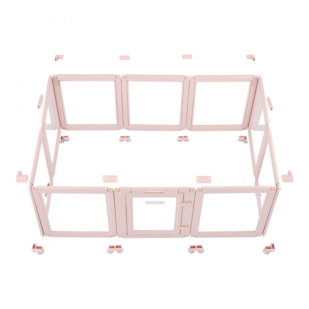 VEVOR Caja de Parto para Perros, Caja de Parto Impermeable 1540 x 1000 x 600 mm de Plástico para Perros Medianos con Ventanas y Cerradura para el Nacimiento de Perro y gato en Interiores, Rosa