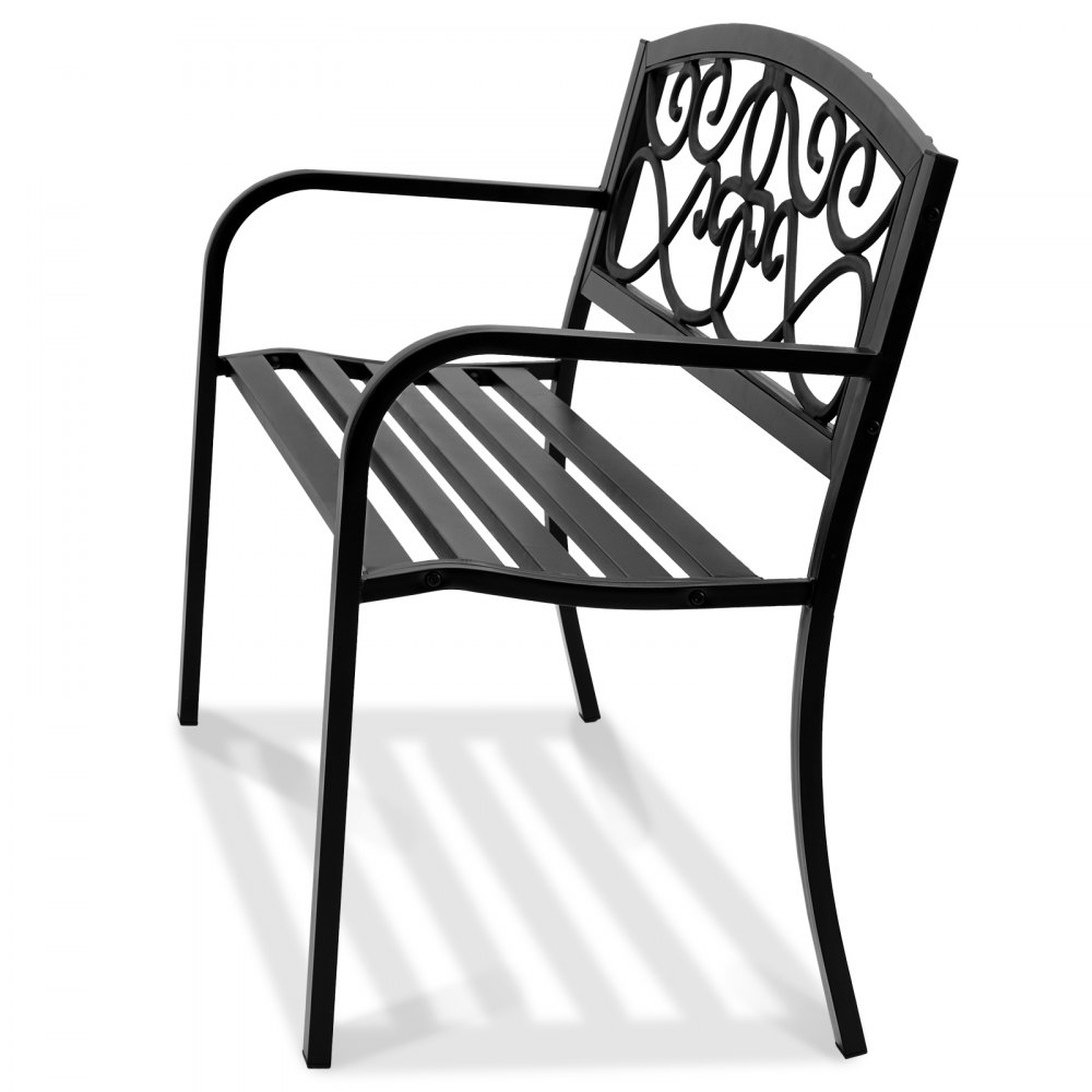 VEVOR Garden Bench, Patio Bench made of Metal, 127 cm, Park Bench, Resting Bench, 250 kg Load Capacity, 3-Person Garden and Park Bench with Backrest & Armrests, Vintage Bench for Garden, Park, Yard, Porch